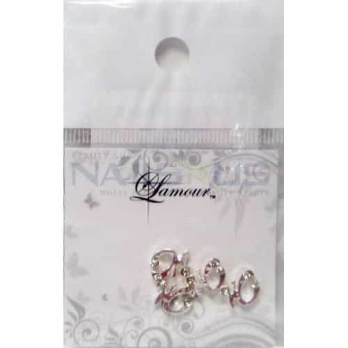 Gray Lamour 3D Letter M W/Rhinestone, 4pcs