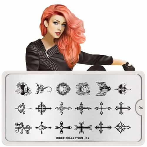 White Smoke MoYou Nail Art Plate Collection Biker 04