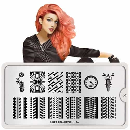 White Smoke MoYou Nail Art Plate Collection Biker 06