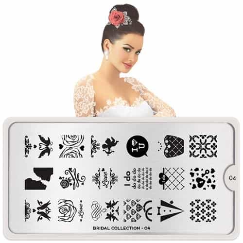 White Smoke MoYou Nail Art Plate Collection Bridal 04