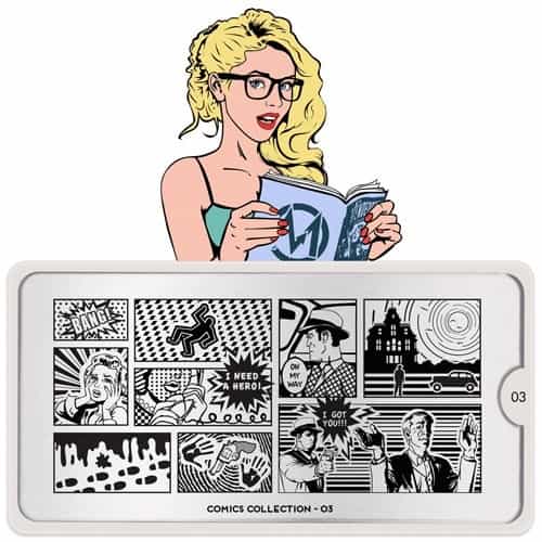 White Smoke MoYou Nail Art Plate Collection Comics Girl 03