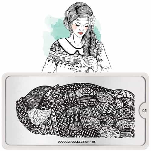 White Smoke MoYou Nail Art Plate Collection Doodles 05