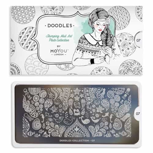 White Smoke MoYou Nail Art Plate Collection Doodles 07