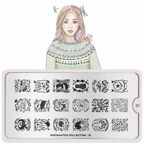 White Smoke MoYou Nail Art Plate Collection Enchanted 01