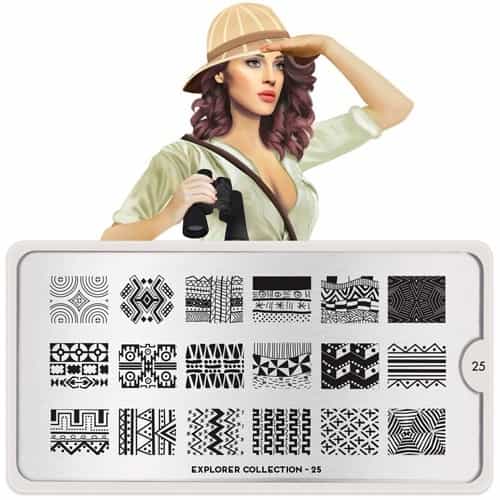 White Smoke MoYou Nail Art Plate Collection Explorer 25