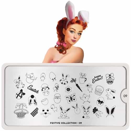 White Smoke MoYou Nail Art Plate Collection Festive 09