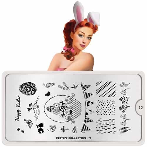 White Smoke MoYou Nail Art Plate Collection Festive 12