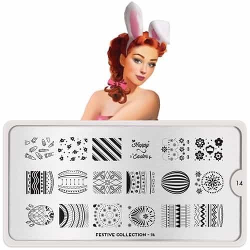White Smoke MoYou Nail Art Plate Collection Festive 14