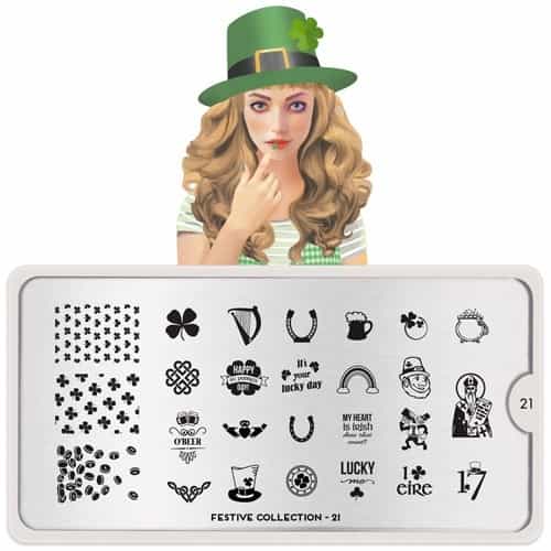 White Smoke MoYou Nail Art Plate Collection Festive 21