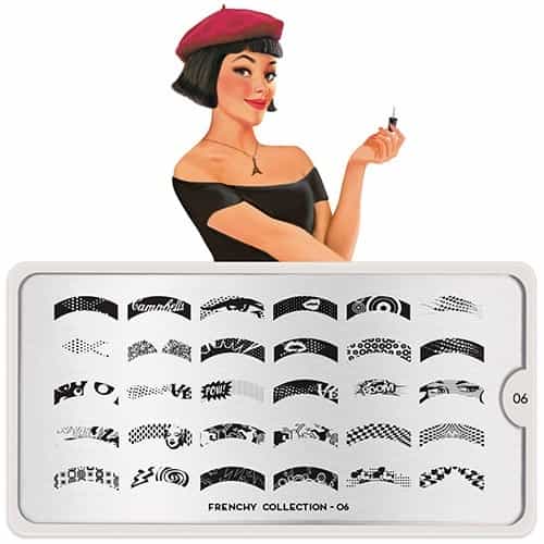 White Smoke MoYou Nail Art Plate Collection Frenchy 06