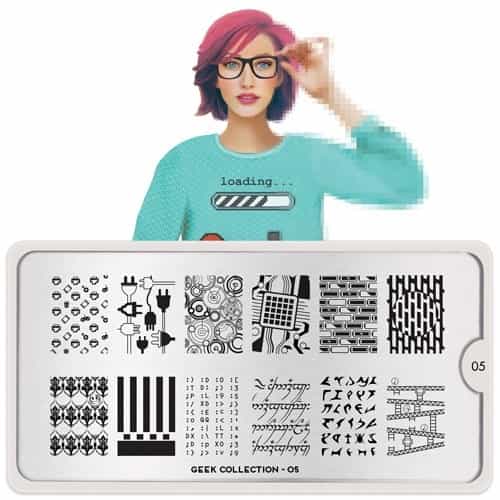 White Smoke MoYou Nail Art Plate Collection Geek 05