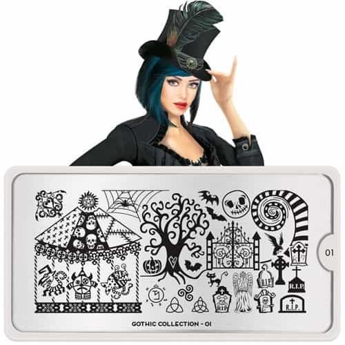 White Smoke MoYou Nail Art Plate Collection Gothic 01
