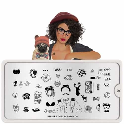 White Smoke MoYou Nail Art Plate Collection Hipster 04