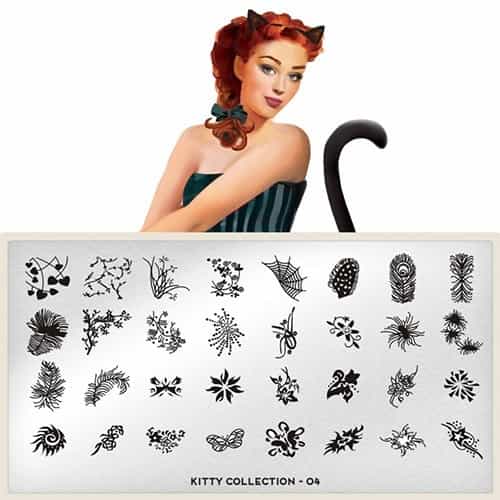White Smoke MoYou Nail Art Plate Collection Kitty 04