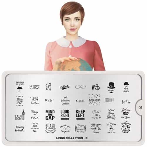 White Smoke MoYou Nail Art Plate Collection Lingo 01