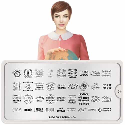 White Smoke MoYou Nail Art Plate Collection Lingo 04