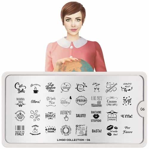 White Smoke MoYou Nail Art Plate Collection Lingo 06