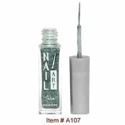 White Smoke Nubar Nail Art Strippers Silver Green Glitter A107