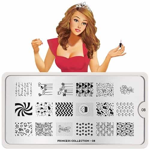 White Smoke MoYou Nail Art Plate Collection Princess 08