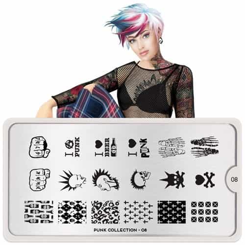 White Smoke MoYou Nail Art Plate Collection Punk 08