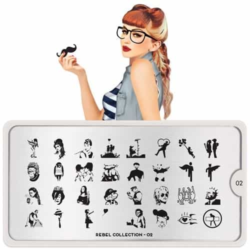 White Smoke MoYou Nail Art Plate Collection Rebel 02