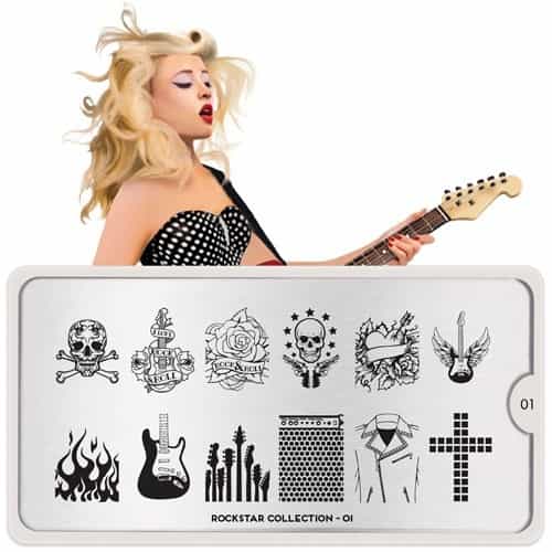 White Smoke MoYou Nail Art Plate Collection Rockstar 01