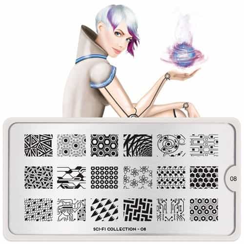 White Smoke MoYou Nail Art Plate Collection Sci-Fi 08