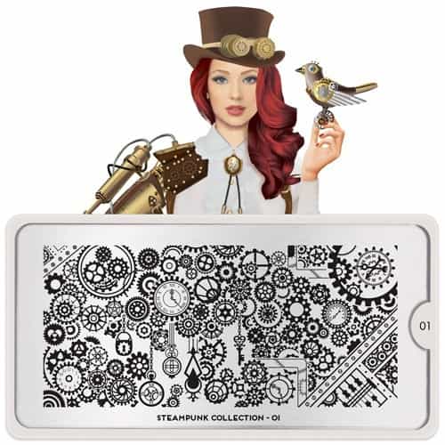 White Smoke MoYou Nail Art Plate Collection Steampunk 01