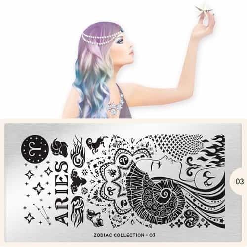 White Smoke MoYou Nail Art Plate Collection Zodiac 03