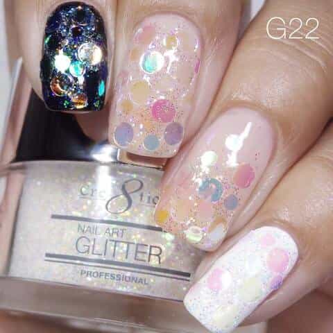 Dark Gray Cre8tion Nail Art Glitter 1 fl oz/30g Glitter 22