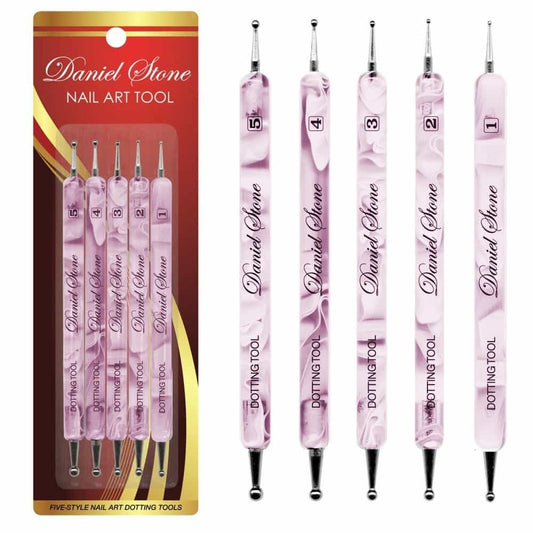 White Smoke Berkeley 5-Piece Dot Tool Set - Pink Marble DT105PI