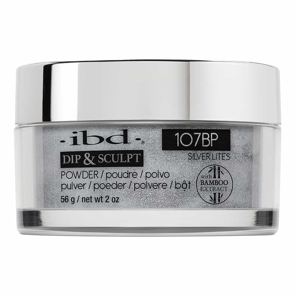 Light Gray IBD Dip&Sculpt Powder 2 oz/56 g Silver Lites 107BP