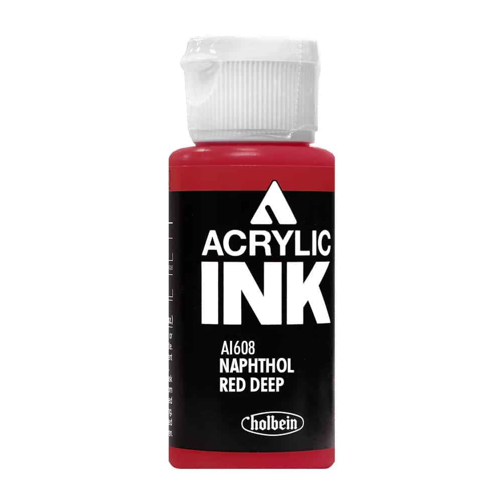 Black Holbein Acrylic Ink Naphthol Red Deep AI608B