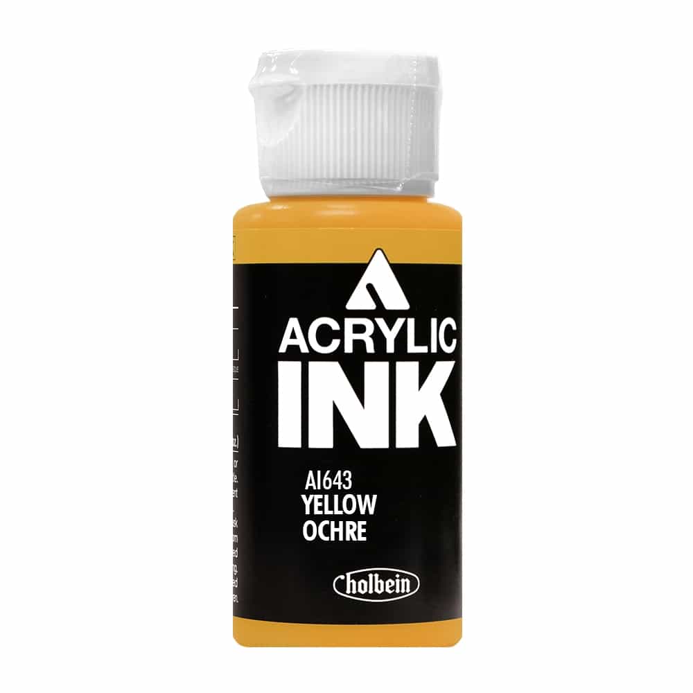Black Holbein Acrylic Ink Yellow Ochre AI643A
