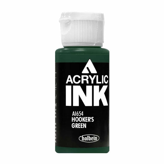Black Holbein Acrylic Ink Hooker's Green AI654B
