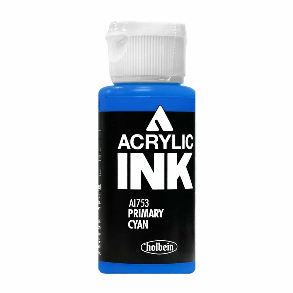 Black Holbein Acrylic Ink Primary Cyan AI753B