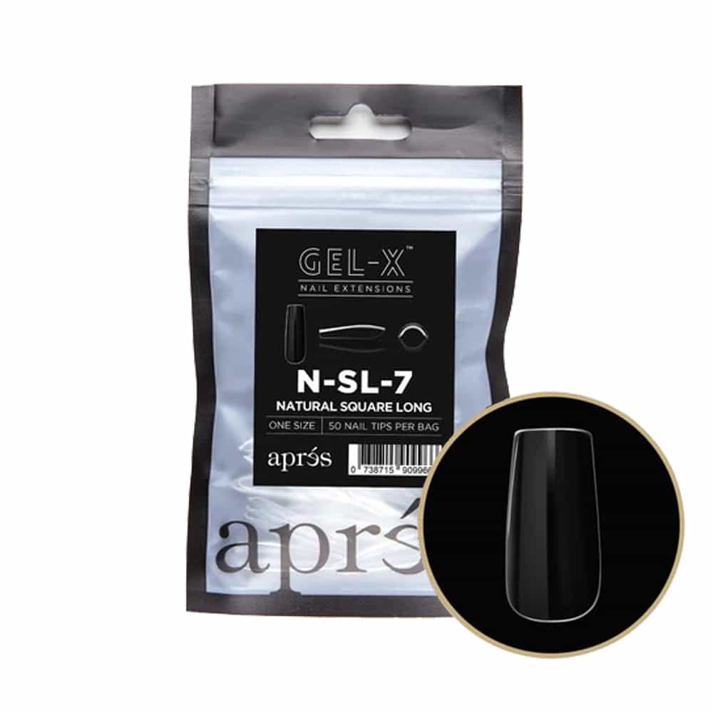 White Smoke Apres Gel-X Individual Tips Natural Square Long 50PK NSL7