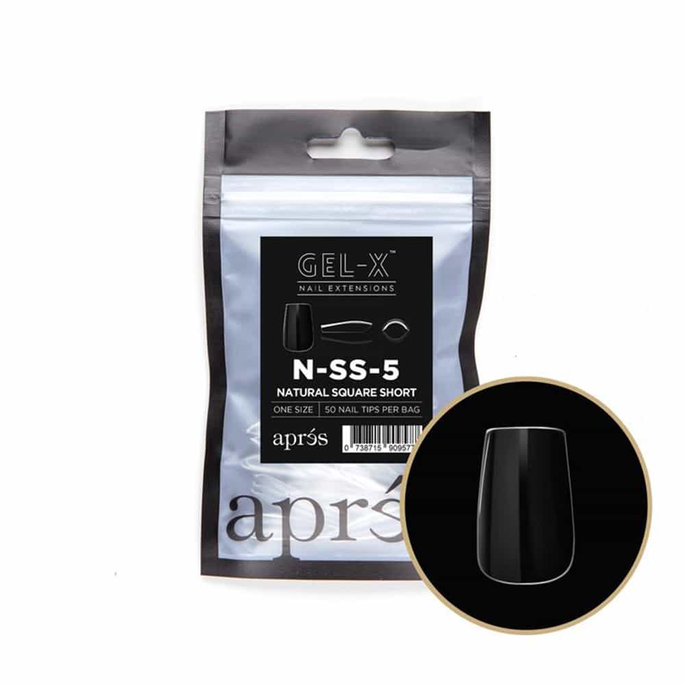 White Smoke Apres Gel-X Tips Natural Square Short 50PK NSS5/90962