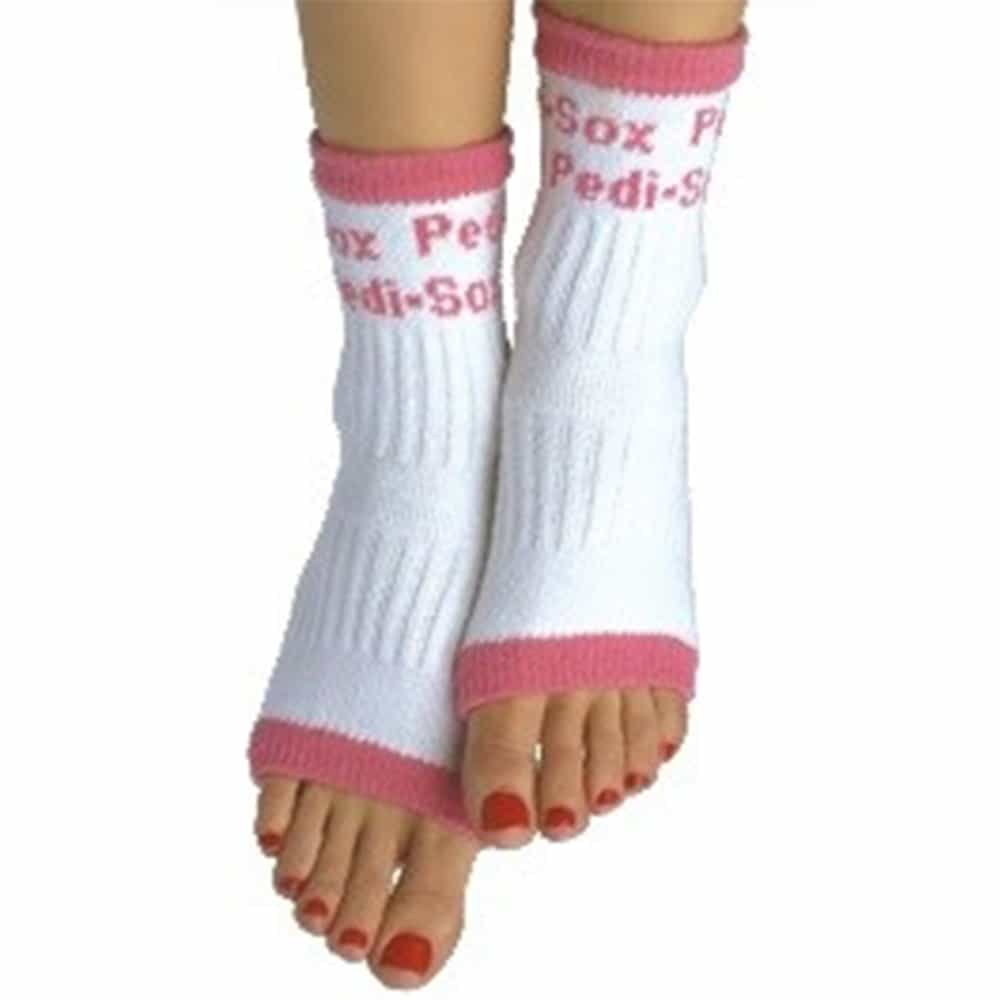 White Smoke Original Pedi-Sox White/Pink Trim PS-105
