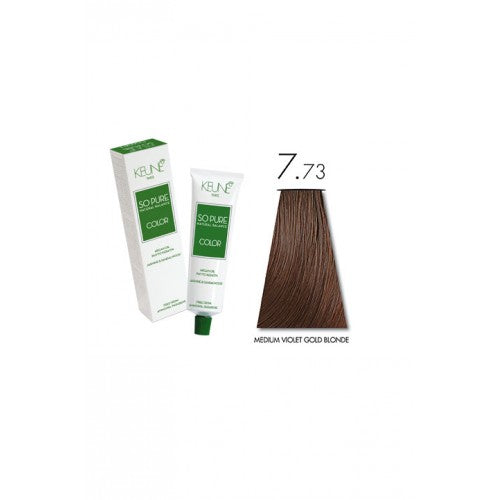 White Smoke Keune So Pure Color - 7.73 Medium Violet Golden Blonde