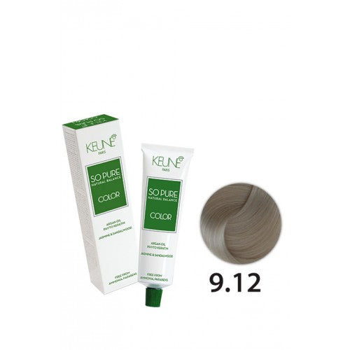 White Smoke Keune So Pure Color - 9.12 Very Light Ash Pearl Blonde