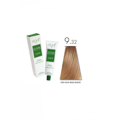 White Smoke Keune So Pure Color 9.32 Very Light Beige Blonde 2oz