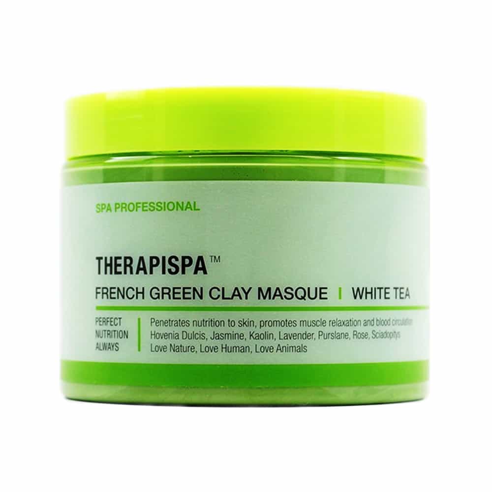 Dark Sea Green AIIN Therapispa French Green Clay Masque - White Tea 16 oz.