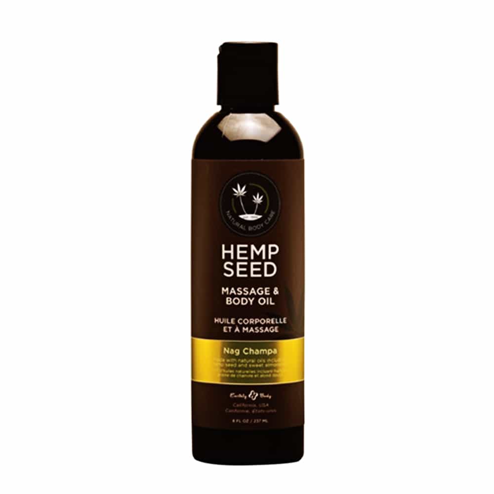 Black Hemp Seed Massage & Body Oil 8 oz - Nag Champa MAS009/00088