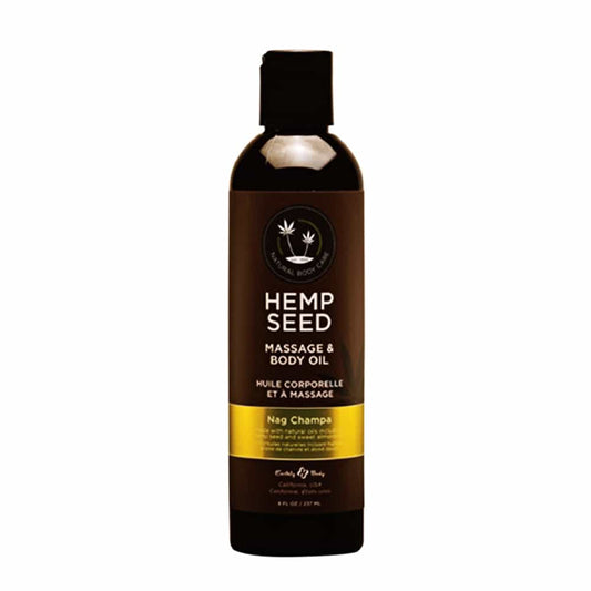 Black Hemp Seed Massage & Body Oil 8 oz - Nag Champa MAS009/00088