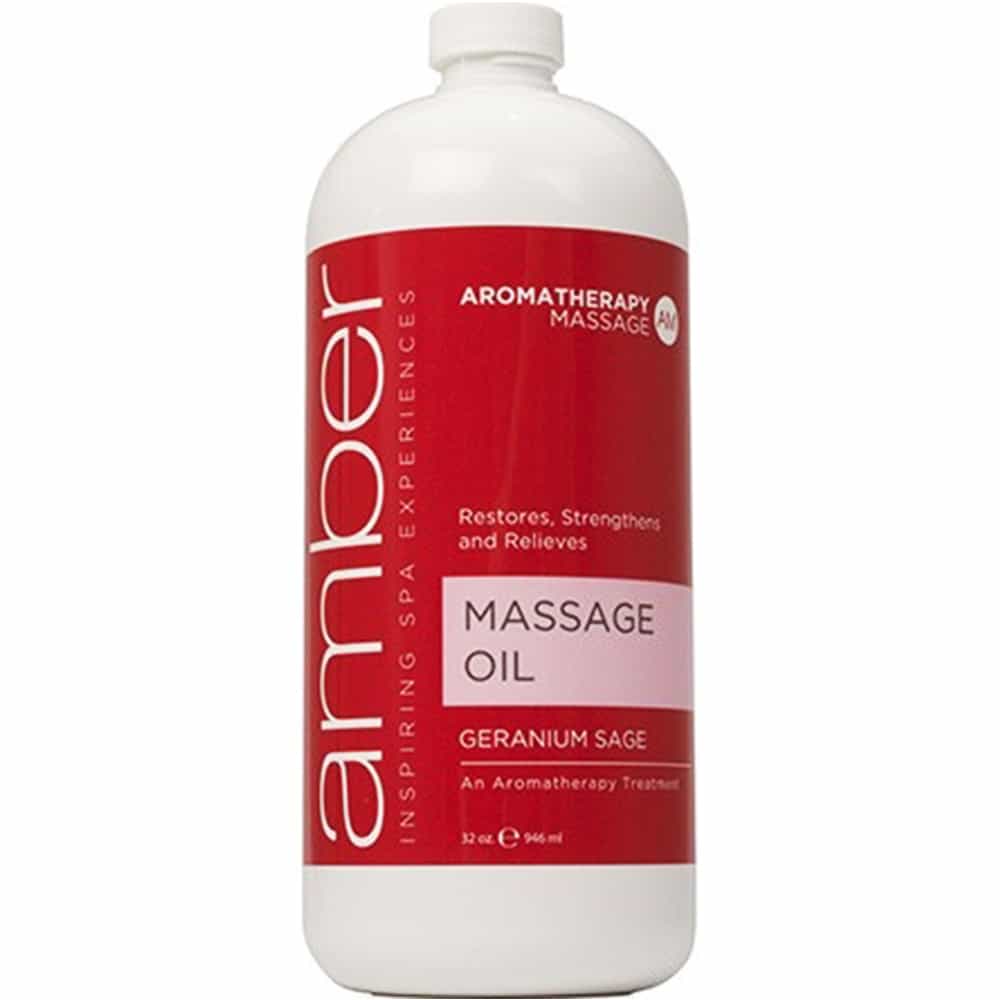 White Smoke Amber Massage Oil Geranium Sage 32 oz /946ml