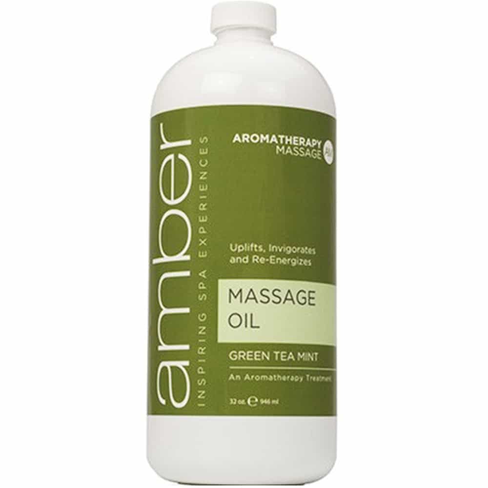 White Smoke Amber Massage Oil Green Tea Mint 32 oz /946ml