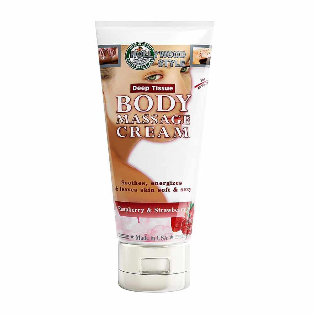 White Smoke Hollywood Style Body Massage Cream Rasp.&Straw. 5.3 oz 76047