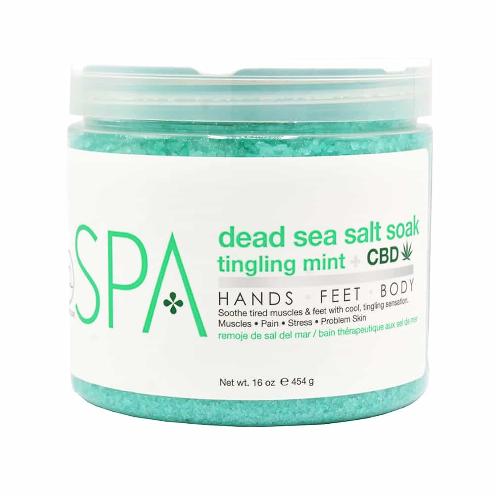 White Smoke BCL SPA Dead Sea Salt Soak 16 oz - Tingling Mint + CBD 56111