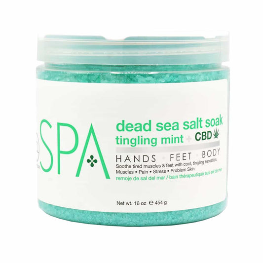 White Smoke BCL SPA Dead Sea Salt Soak 16 oz - Tingling Mint + CBD 56111